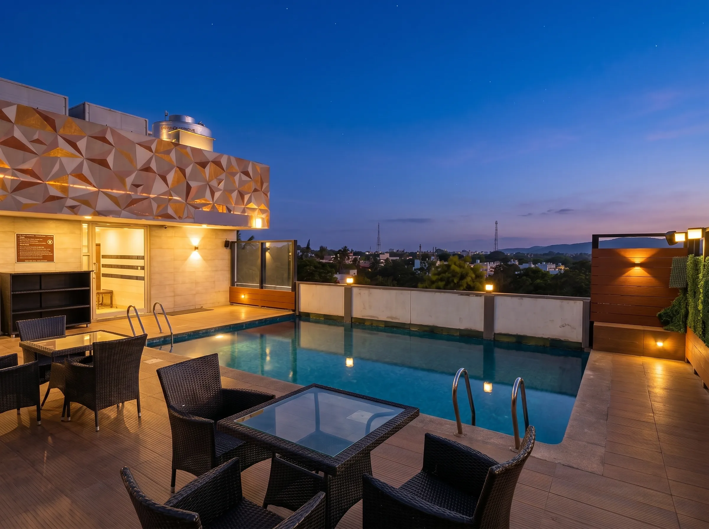 Rooftop Pool · Starlit water